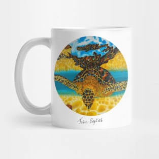 Caribbean unveiled on silk | Sea Turtle Gliding Mug